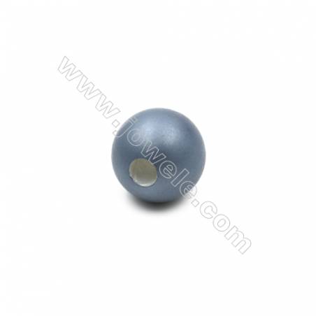 Demi-trou foré perles en Perles nacrée galvanoplastie  multicolore  ronde mate  Taille 10mm de diamètre  trou 2.5mm  50pcs/paque