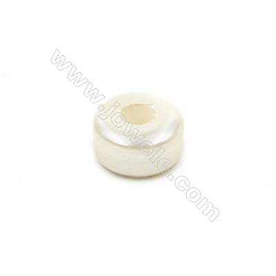 Eletroplating White Shell Pearl Beads Single Beads  Column  Size 6x12mm  Hole about 4.5mm  20pcs/pack