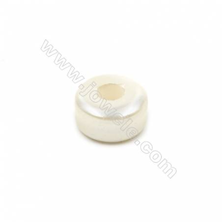 Eletroplating White Shell Pearl Beads Single Beads  Column  Size 6x12mm  Hole about 4.5mm  20pcs/pack