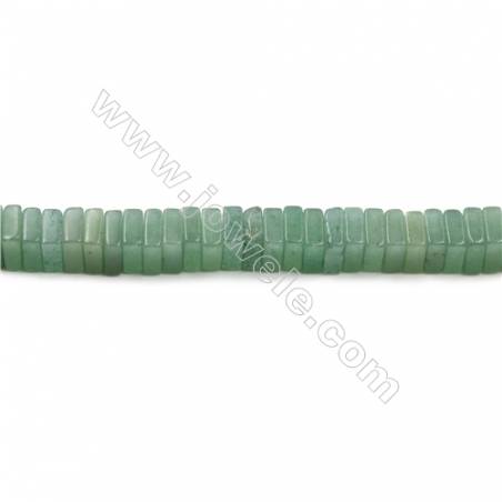 Natural Green Aventurine Bead Strands  Square  Size 8x8mm  Thick 3mm  Hole 0.8mm  15~16"x1strand