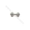 Brass Pave Cubic Zirconia Charms  Dumbbell  Hole 1mm  Size 6x16mm  x12pcs/pack  (Gold White Gold Rose Gold Gun Black) Plated
