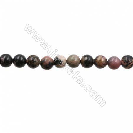 Rhodochrosite avec noir perles ronde sur fil  Taille 10mm de diamètre  trou 1.0mm  15 ~ 16 "x1fil