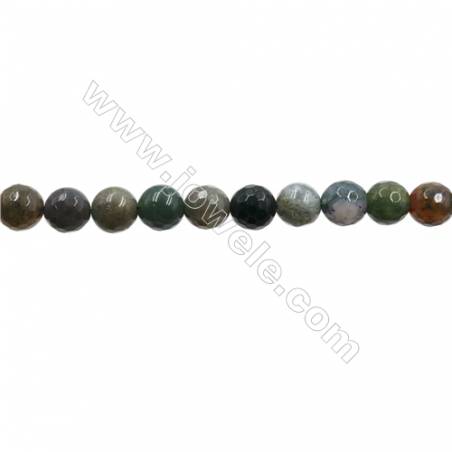Natural Indian Agate Bead Strands  Round(Faceted)  Diameter 8mm  Hole 1mm  15~16"x1strand