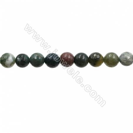 Natural Indian Agate Bead Strands  Round(Faceted)  Diameter 10mm  Hole 1mm  15~16"x1strand