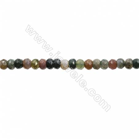 Agate Inde perle rondelle facette sur fil  Taille 4x6mm  trou 0.7mm  15 ~ 16 "x1fil