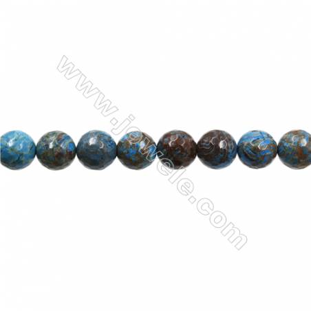 Natural Flower Agate Bead Strands  Round(Faceted)  Diameter 12mm  Hole 1mm  15~16"x1strand