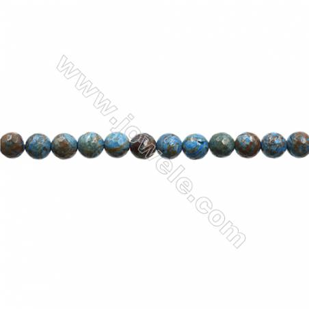 Natural Flower Agate Bead Strands  Round(Faceted)  Diameter 8mm  Hole 1mm  15~16"x1strand