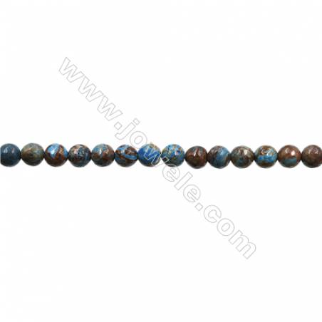 Natural Flower Agate Bead Strands  Round(Faceted)  Diameter 6mm  Hole 0.8mm  15~16"x1strand