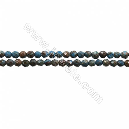 Natural Flower Agate Bead Strands  Round(Faceted)  Diameter 4mm  Hole 0.7mm  15~16"x1strand