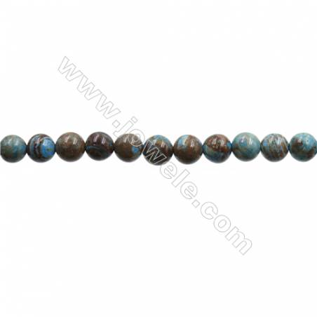 Natural Flower Agate Bead Strands  Round  Diameter 6mm  Hole 0.7mm  15~16"x1strand