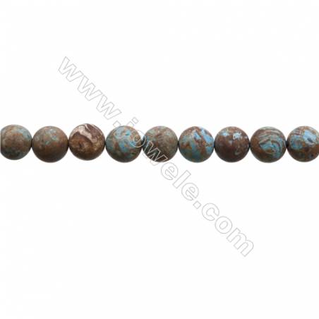 Perles Agate de fleur ronde mate sur fil  Taille 10mm de diamètre  trou 1.0mm  15 ~ 16 "x1fil