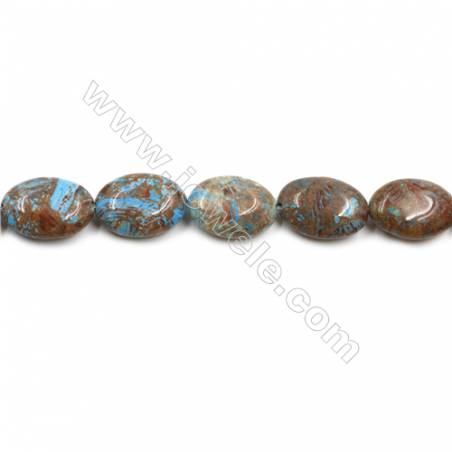 Natural Flower Agate Bead Strands  Oval  Size 13x18mm  Hole 0.8mm  15~16"x1strand