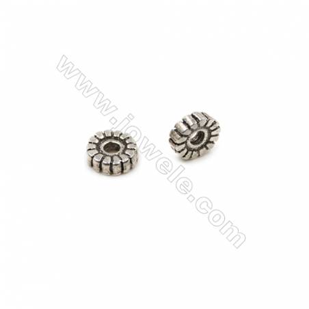 Perles séparateurs rondelle en thaï argent 925   Taille 6mm de diamètre  trou 1.5mm  30pcs/paquet