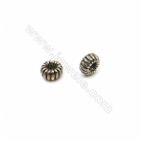 Thai Sterling Silver Spacer Beads  Round  Diameter 6mm  Hole 1.5mm  30pcs/pack