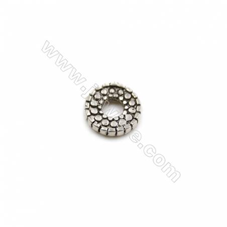 Perles séparateurs rondelle en thaï argent 925   Taille 6mm de diamètre  trou 2.0mm  80pcs/paquet