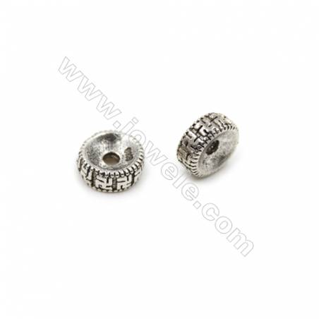 Thai Sterling Silver Spacer Beads  Round  Diameter 8mm  Hole 1.5mm  20pcs/pack