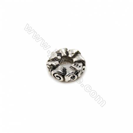 Thai Sterling Silver Spacer Beads  Round  Diameter 7mm  Hole 2.5mm  30pcs/pack