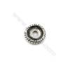 Thai Sterling Silver Spacer Beads  Round  Diameter 11mm  Hole 2.5mm  16pcs/pack