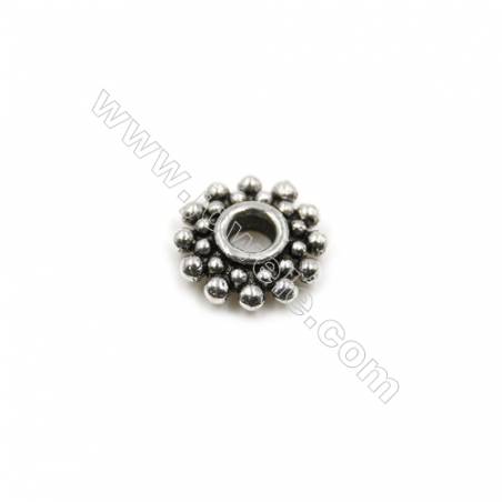 Thai Sterling Silver Spacer Beads  Round  Diameter 9mm  Hole 2.5mm  30pcs/pack