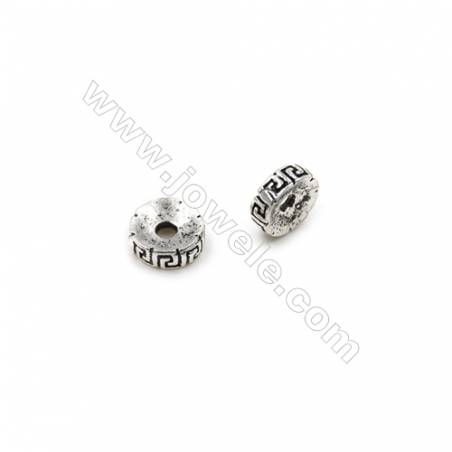Perles séparateurs rondelle en thaï argent 925   Taille 7mm de diamètre  trou 1.5mm  20pcs/paquet