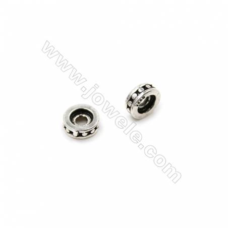 Thai Sterling Silver Spacer Beads  Ring  Diameter 6mm  Hole 1.5mm  40pcs/pack