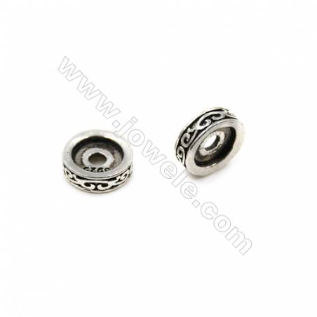 Perles séparateurs rondelle en thaï argent 925   Taille 12mm de diamètre  trou 2.5mm  10pcs/paquet