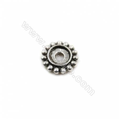 Thai Sterling Silver Spacer Beads  Round  Diameter 9mm  Hole 2mm  30pcs/pack