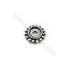 Thai Sterling Silver Spacer Beads  Round  Diameter 9mm  Hole 2mm  30pcs/pack