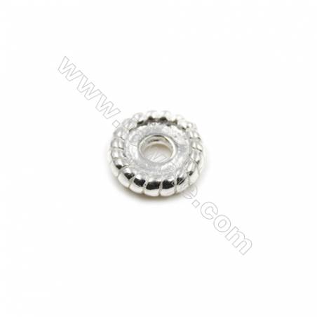 Perles séparateurs ronde en argent 925   Taille 10mm de diamètre  trou 2.5mm  14pcs/paquet
