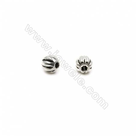 Thai Sterling Silver Beads  Pumpkin  Size 4x4mm  Hole 1mm  100pcs/pack