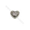 Thai Sterling Silver Beads  Heart  Size 10x12mm  Hole 1mm  10pcs/pack