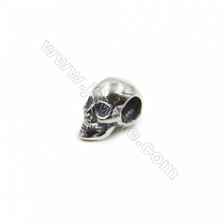 Thai Sterling Silver Charms  Skull  Size 11x7mm  Hole 4.5mm  12pcs/pack