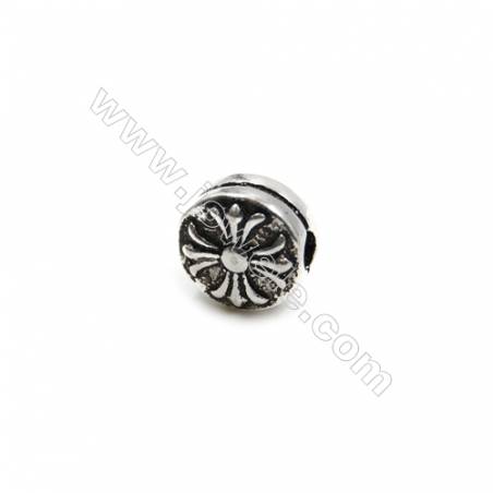 Thai Sterling Silver Beads  Round  Diameter 8mm  Hole 2mm  10pcs/pack