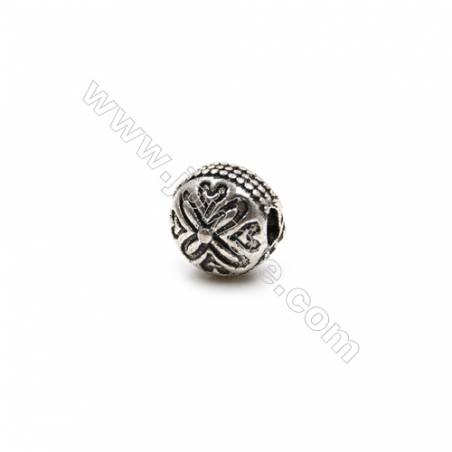 Thai Sterling Silver Beads  Round  Diameter 7mm  Hole 1.5mm  10pcs/pack