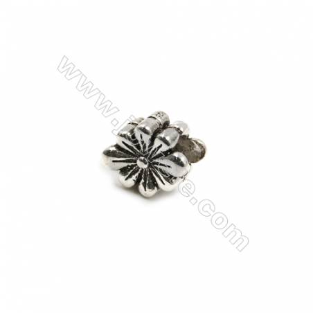 Thai Sterling Silver Charms  Flower  Size 11x9mm  Hole 4.5mm  Thick 7mm  8pcs/pack