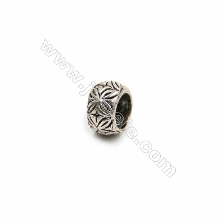Thai Sterling Silver Beads  Round  Diameter 6mm  Hole 4mm  40pcs/pack