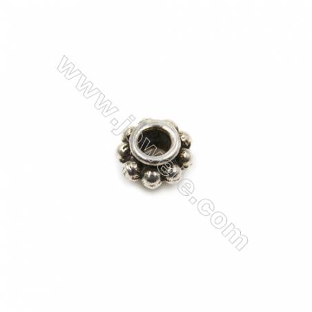 Thai Sterling Silver Beads  Round  Diameter 7mm  Hole 2.5mm 30pcs/pack