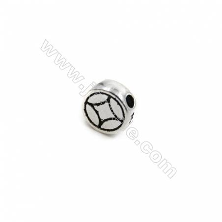 Thai Sterling Silver Beads  Round  Diameter 6mm  Hole 1mm  40pcs/pack