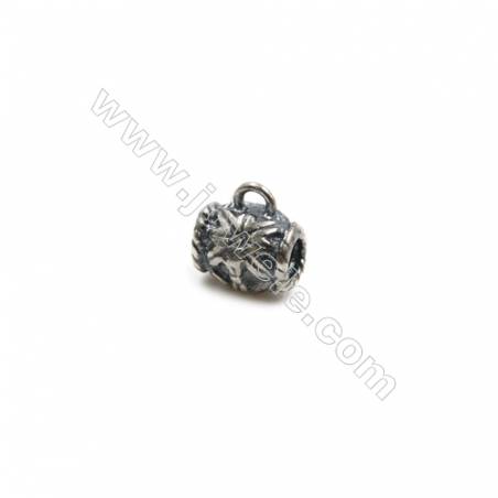Perles pendante tube en thaï argent 925   Taille 6x5mm  anneau 0.8mm  30pcs/paquet