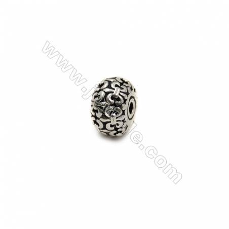 Thai Sterling Silver Beads  Flat Round  Diameter 10mm  Hole 1.5mm  10pcs/pack