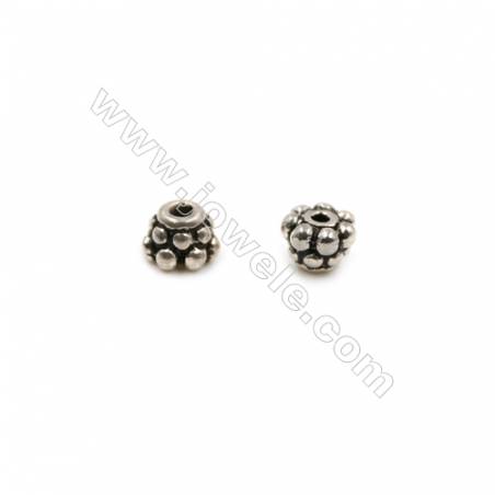 Thai Sterling Silver Beads  Semicircle, Size 3x4mm, Hole 1mm, 50pcs/pack