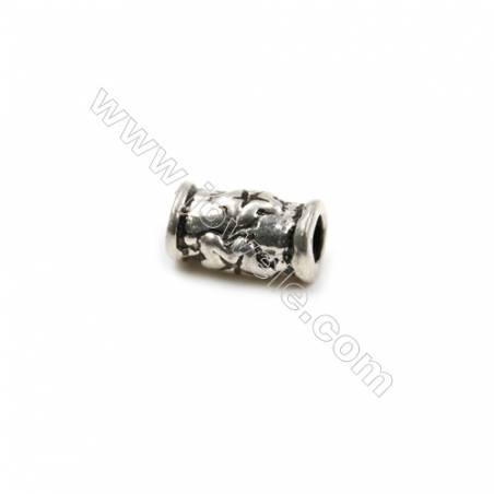 Thai Sterling Silver Beads  Cylinder  Size 5x8mm  Hole 2mm  30pcs/pack