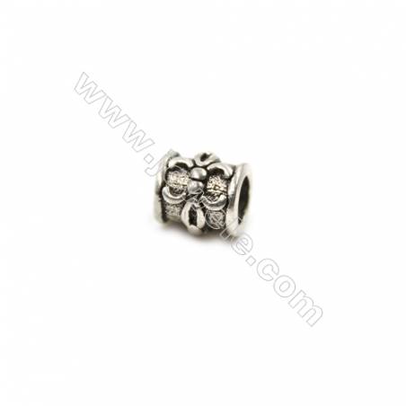 Thai Sterling Silver Beads  Column  Size 5x6mm  Hole 3mm  30pcs/pack