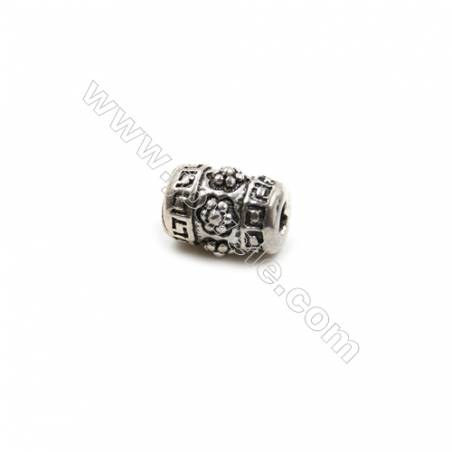 Thai Sterling Silver Beads  Cylinder  Size 5x7mm  Hole 2mm  30pcs/pack