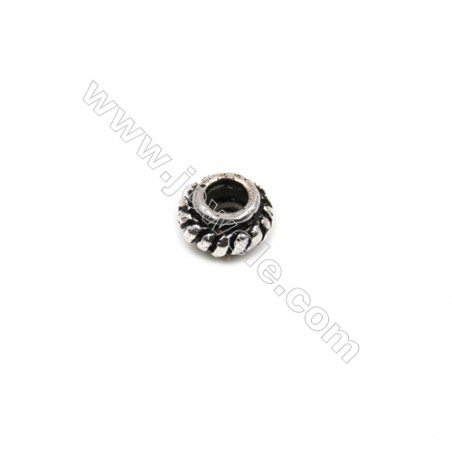 Perles rondelle en thaï argent 925   Taille 5mm de diamètre  trou 2.0mm  80pcs/paquet