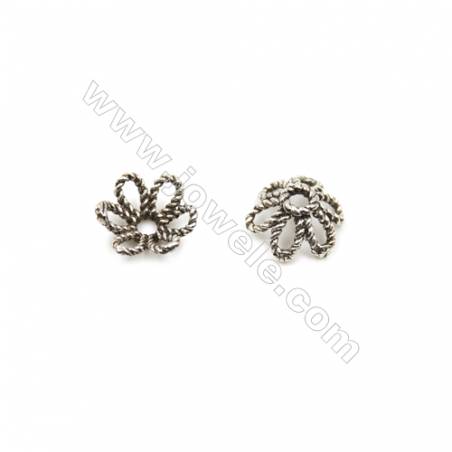 Thai Sterling Silver Bead Caps  Flower  Size 8x3mm  Hole 1.5mm  90pcs/pack
