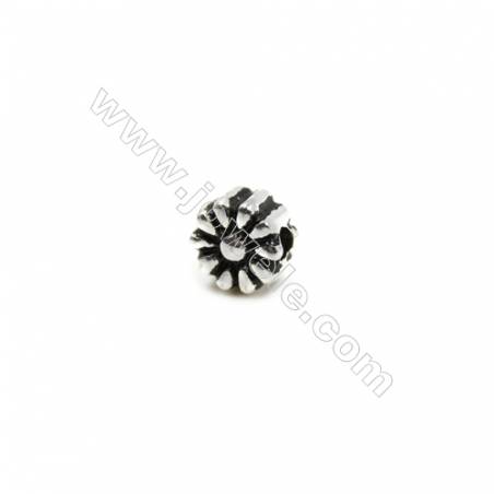 Thai Sterling Silver Beads  Round  Diameter 6mm  Hole 1.5mm  30pcs/pack