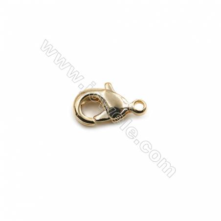 Messing Karabinerverschluss, Kupfer vergoldet,8.5x5mm,Durchmesser des Loch 0,8mm,180Stck / Packung