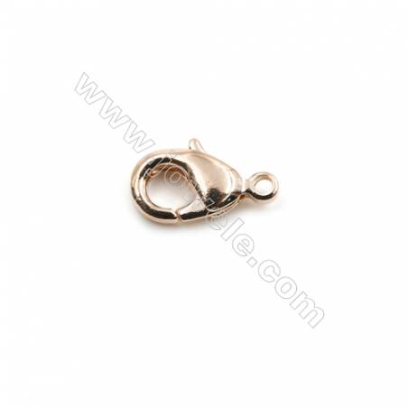 Brass Lobster Claw Clasps  Rose Gold  Size 12x6.5mm  Hole 1mm  300pcs/pack