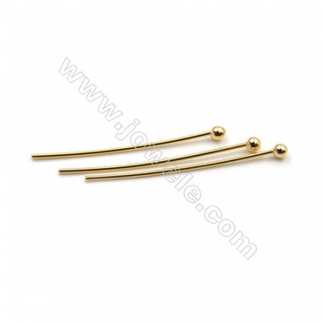 Brass Ball Head Pins  Real Gold-Filled  Size 25mm  Pin 0.5mm  Ball 1.5mm  500pcs/pack